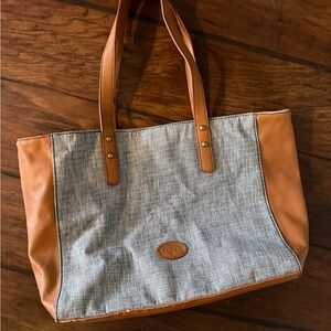 Fossil Brown and Gray Women's Tote